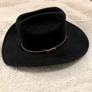 PIGALLE Hat Sombreros Black Felt Western Cowboy Ranch Hat size 6 5/8